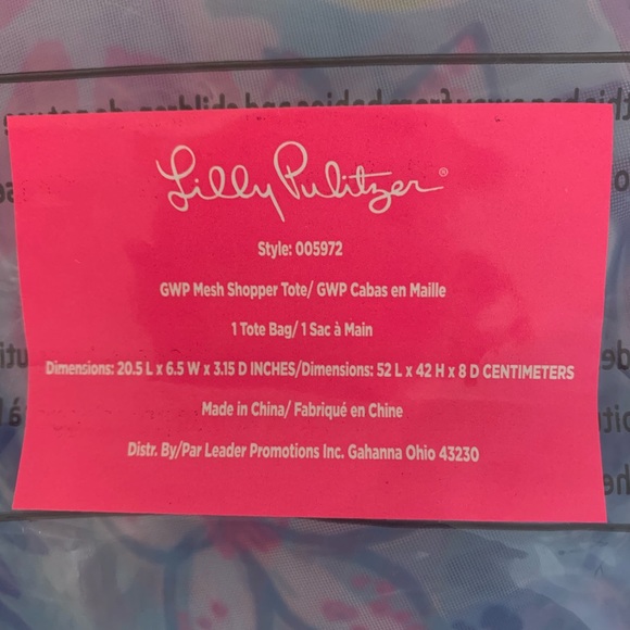 🌺Lilly Pulitzer Oversized Meshed Tote🌺 - Picture 2 of 4
